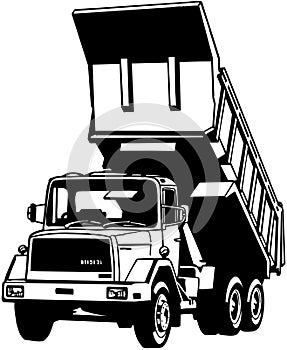 Dump truck cartoon Vector Clipart