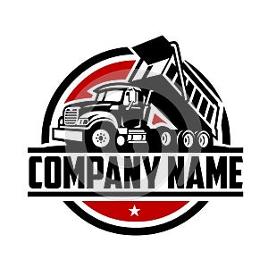 Dump truck company logo template