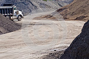 Dump Truck at Construction Gravel Pit