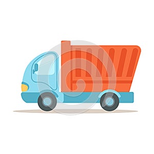 Dump truck, construction machinery equipment colorful cartoon vector Illustration