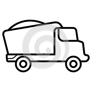 Dump truck / dumptruck or dumper truck flat vector icon