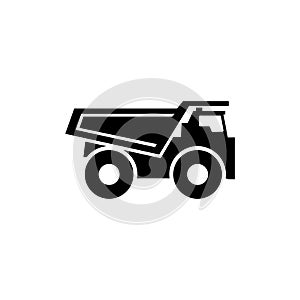 Dump Truck Flat Vector Icon