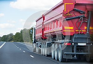 Dump Truck goes on country highway