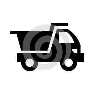 Dump truck icon on white background