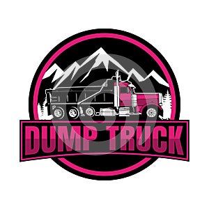 Dump truck logo design icon