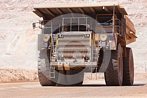 Dump truck at an open-pit copper mine