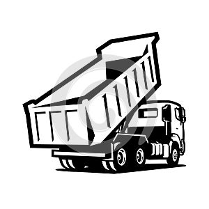 Dump truck silhouette vector isolated