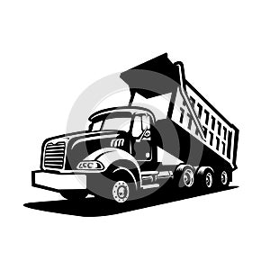 Dump truck  tipper truck  mover truck vector image isolated