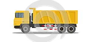 Dump truck tipper on white background. Construction specialized transport and lorry