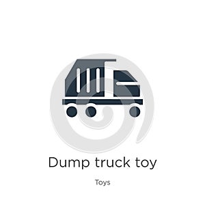 Dump truck toy icon vector. Trendy flat dump truck toy icon from toys collection isolated on white background. Vector illustration
