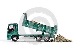 Dump Truck Unloading Soil