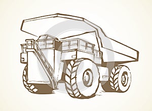 Dump truck. Vector drawing