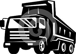 Dump truck viewed from front view