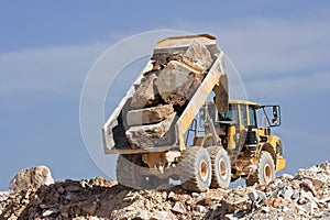 Dump truck at work