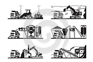 Dump trucks in different industries