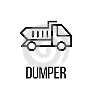 Dumper icon or logo in modern line style.