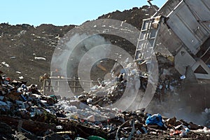 Dumping Garbage at Landfill