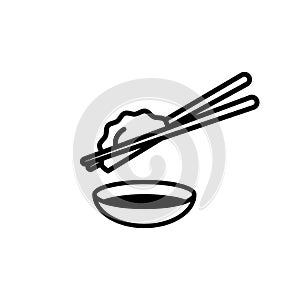 Dumpling or Gyoza with Shoyu icon.