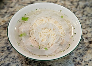 Dumpling and noodle soup
