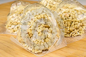 Dumpling in plastic foil