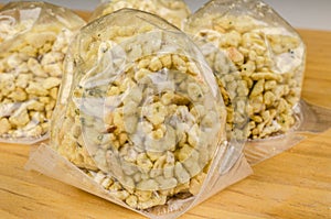 Dumpling in plastic foil