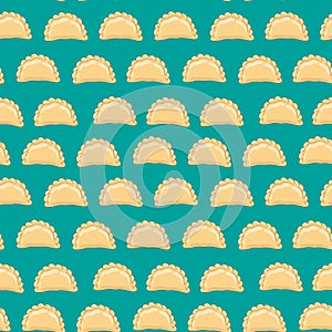 Dumplings pierogi, varenyky, pelmeni seamless pattern. Vector hand drawn illustration. photo