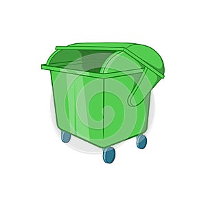 Dumpster icon, cartoon style