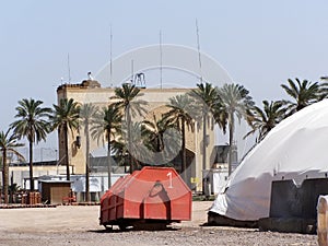 Dumpster on a military camp in Iraq