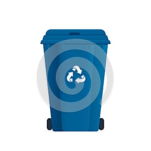 Dumpster or Trash can. Sorting garbage. Recycle waste