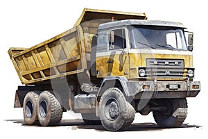 dumptruck isolated on white background. Generated by AI