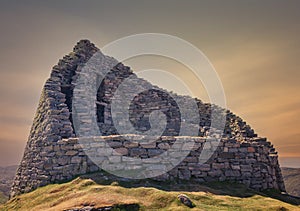 Dun Carloway, 2000 year old dry stone tower, Outer Hebrides, Isle of Lewis, Scotland