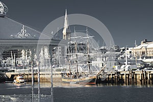 Dun Laoghaire Harbour in Dublin in winter photo