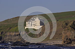 Dunbeath Castle on the east coast of the Scottish Highlands photo