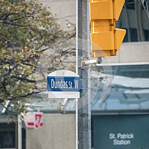 Dundas Street West Street Sign In Toronto, Ontario, Canada