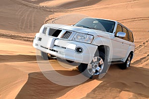 Dune bashing in a Nissan Patrol