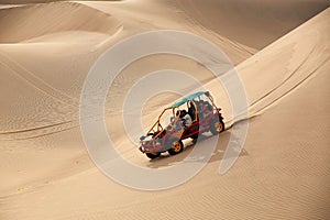 Dune buggy in a desert near Huacachina, Ica, Peru.