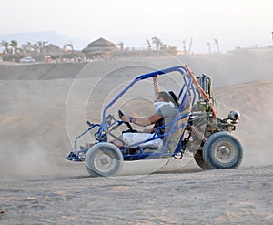 Dune Buggy in desert scene