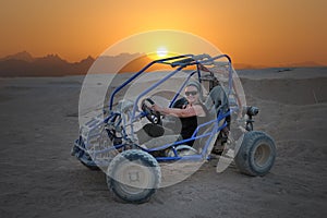 Dune Buggy in desert scene