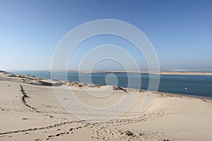 Dune du Pilat at 114 Metres the highest sand dune in Europe near Pyla Arcachon Gironde France Aquitaine