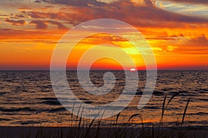 Dune Grass on a Summer Day - Lake Michigan Sunset.