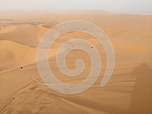 Dune, a hill of sand piled up by the wind on Sahara desert