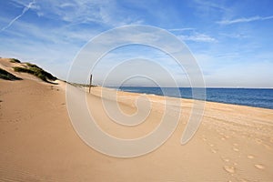 Dune on mediterranean sea coastline