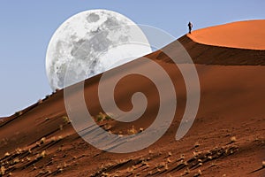 Dune walking in the Namib Desert