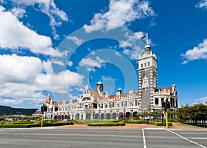 Dunedin Railway station during a sunny day photo