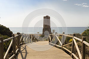 Dunes of artola natural reserve located in Cabopino Marbella Costa del Sol Malaga Spain