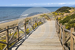 Dunes of artola natural reserve located in Cabopino Marbella Costa del Sol Malaga Spain