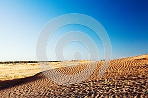 Dunes and barkhans Sahara desert largest hot desert north African continent of Tunis