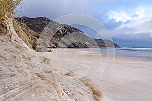 The dunes and beach at Maghera Beach near Ardara, County Donegal - Ireland.