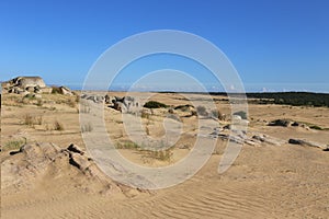 Dunes behind of Barra de Valizas - Uruguay photo