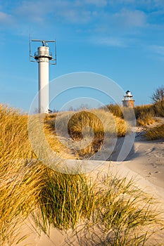 Dunes on the coast of the Baltic Sea in Kolobrzeg, Poland